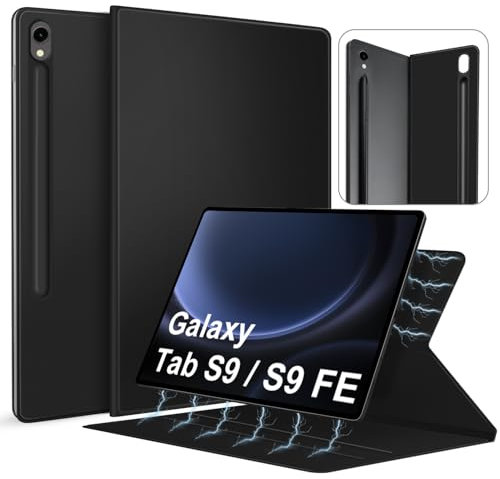 DAORANGE Magnetische Hülle für Samsung Galaxy Tab S10 FE 10.9 Zoll 2025 / Tab S9 FE 10.9 Zoll/Tab S9 11 Zoll 2023, Schlanke Leichte Folio Hülle mit Versteckter S-Stifthalter (Schwarz)