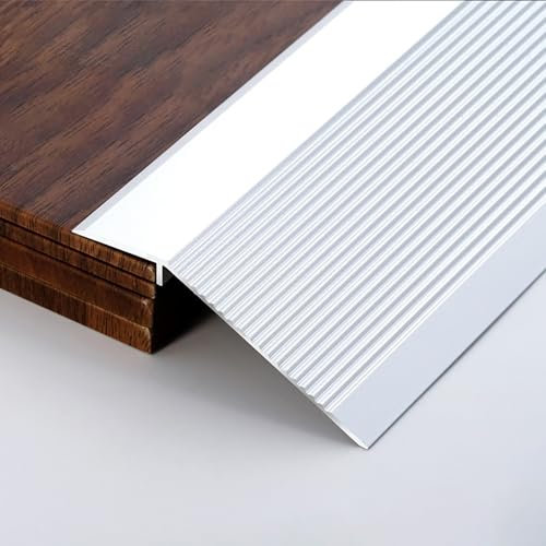Raouoae Übergangsprofil Höhenausgleich 3-15mm/6-20mm/10-40mm Abschlussprofil Übergangsschiene Aluminium Übergangsleiste Länge 90cm*3 Böden Überbrücken Die Lücke(Silber,Breite: 100 mm)