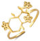 TEAMER Blumen Serotonin Molekül Ring aus Edelstahl größenveränderbarer Serotonin Ring trendiger Wissenschafts Chemie- und Glücksschmuck für Frauen und Männer (Gold)