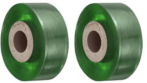 QUARKZMAN 2Pcs Ruban de Greffage pour Arbres Fruitiers 2,5cm x 100M PVC Extensible Outil Greffage de Jardin Rubans Adhésif Auto-Fleuriste Film pour Arbres Floraux et Greffes de Poly, Vert