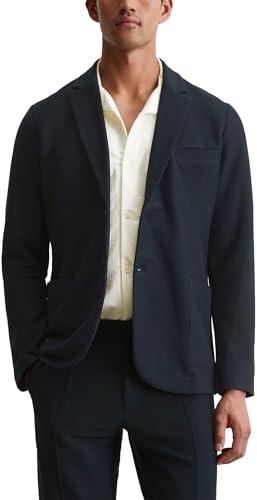 Marc O'Polo Herren Sakko mit Reverskragen Shaped Fit, Blau (Dark Navy), M