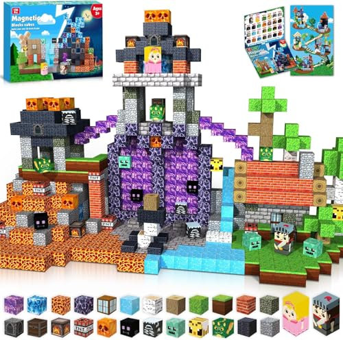 GraceDuck Magnetic Blocks - 150 PCS Build Dark Hell Forest Castle - Magnetic Toys for Montessori Toddler Christmas Birthday Gifts - STEM Sensory Toys for 3 4 5 6 7 8 9 10 Year Old