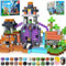 GraceDuck Magnetic Blocks - 150 PCS Build Dark Hell Forest Castle - Magnetic Toys for Montessori Toddler Christmas Birthday Gifts - STEM Sensory Toys for 3 4 5 6 7 8 9 10 Year Old
