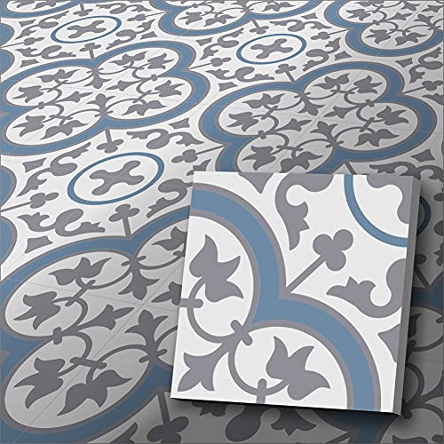 Jugendstil Fliesen Dekor Kajal - viele Farben und Kombinationen - Fliesenteppich (blau, Musterpaket)