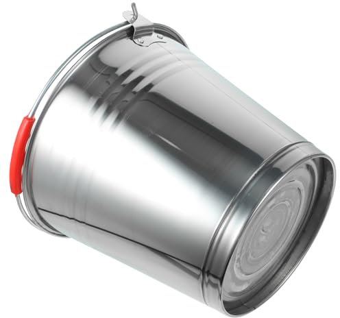 TOPBATHY Edelstahleimer Trink Spülkorb Wasserkrug Camping Wasserspender Spielzeugeimer Mülleimer Wasserbehälter Faltbares Waschbecken Zusammenklappbare Spülschüssel Kunststoff Silber