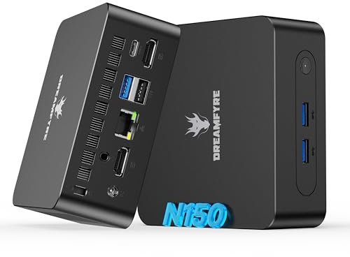 Mini PC Twin Lake N150(meilleur que le N100, jusqu'à 3,6 GHz), 16Go RAM 512Go M.2 SSD, Mini Ordinateur Dual Affichage, WiFi 5/Bluetooth 4.2/USB 3.2/Ethernet Gigabit/VESA/W11 P, Micro PC pour le bureau