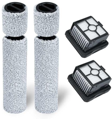 iAmoy Juego de accesorios para aspiradora Eureka NEW630 en seco y húmedo, 2 rodillos de repuesto y 2 filtros, compatible con Eureka RapidWash NEW630