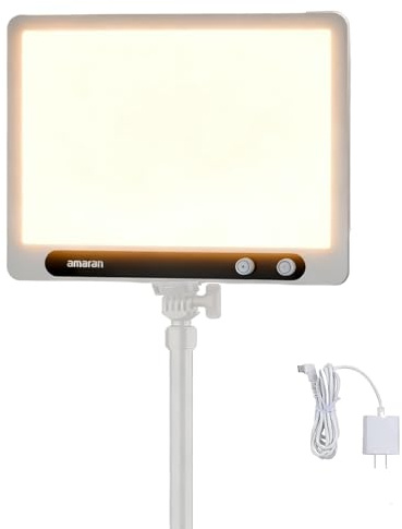 Amaran Verge Panneau LED Bicolore Edge-Lit, 2700K–6500K, USB-C PD (Blanc) | Confort Visuel RG0, Lumière Douce et Homogène, Boutons Frontaux, Contrôle via App amaran et Stream Deck, Montage Flexible