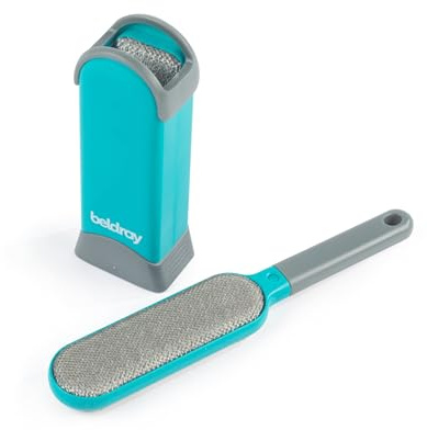 Beldray Pet Plus Fusselentferner-Bürste mit Selbstreinigungsbox | Doppelseitig, Mikroborsten lösen Haare/Fussel, wiederverwendbar ohne Nachfüllungen, kompakt für Reisen, für Kleidung