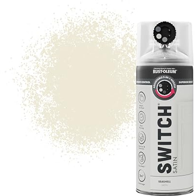 Rust-Oleum Switch 5 in 1 Nozzle Multi Surface Topcoat Decorative Spray Paint Aerosol 400ml Seashell Satin Finish