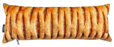 icon Greggs Vegan Roll Bolster Cushion, 78cm x 30cm, Water Resistant, Fibre Filled, Indoor Outdoor Cushions Filled, Novelty Gifts, Uni Room Essentials