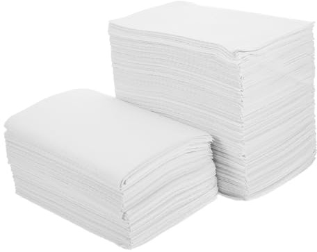 Mikikit 125 Pièces Nappe Jetable pour Manucure en Pulpe Blanche, Tapis de Table Imperméable et Anti-perforation pour Salon de Manucure Professionnel