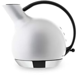 BUGATTI, Giulietta Wasserkocher mit abnehmbarem Kalkfilter, Fassungsvermögen 1,2 l, Wasserkocher aus Edelstahl 18/10 (Bianco Opaco)