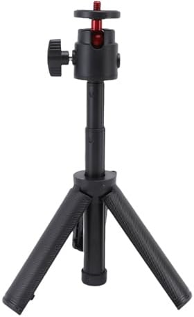 Ahgsup Treppiede con Asta di Prolunga, Mini Bastone per Selfie con Impugnatura, Supporto per Telefono Estensibile, Slitta Fredda per Microfono/LED, Rotazione a 360° per Vlogging e