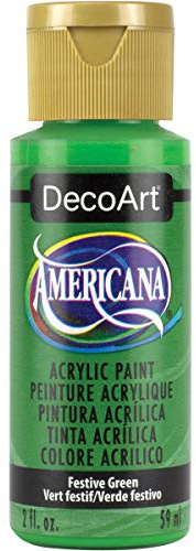 Americana Acrylic Paint 2oz-Festive Green - Semi-Opaque