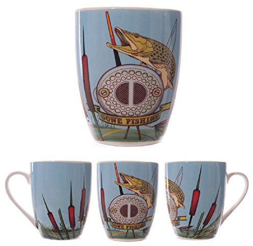 Ted Smith Gone Fishing Bone China Mug Gift Boxed