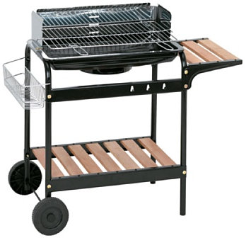 Algon AB120 Barbacoa de Acero esmaltado, 58 x 40 x 74 cm, Color Negro