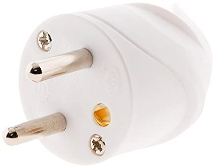 Zenitech - Fiche Mâle Coudée 16A 2P+T - Prise Secteur 16A avec Réduction d'Encombrement - Certifiée NF pour Sécurité et Fiabilité - Blanche - Longueur Non Spécifiée