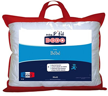 DODO | Oreiller Bébé 35x45 I Enveloppe 100% Coton Doux Anti-Acariens I Confort Adapté aux Tout-Petits I Lavable à 40° I Produit Recyclable