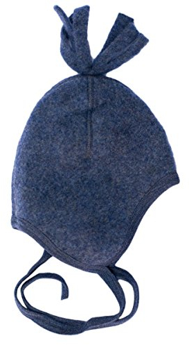 Engel Natur, Fleece Mütze, 100% Wolle (kbT) (74/80, Blau Melange)