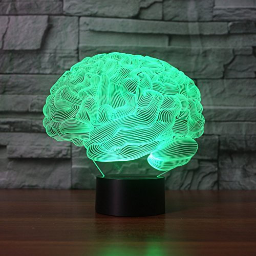 EONANT 3D Lamp, 3D Night Lights LED USB Touch mit 7 Color Optical Illusion Schreibtischleuchten für Kinderzimmer Home Decoration (Brain)