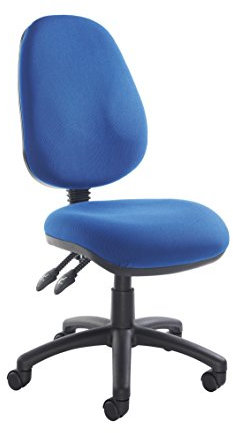 IDEAL 365 Blue Office Chair with no arms, Desk Chair, Office Chairs for Home, Strong Metal Frame, Height Adjustable, PCB, Adjustable Arms Option, Fixed Arms Option