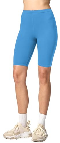 Merry Style Damen Sport Leggings kurz Sportleggings Radlerhose Sporthose aus Viskose MS10-145 (Blau, XS)