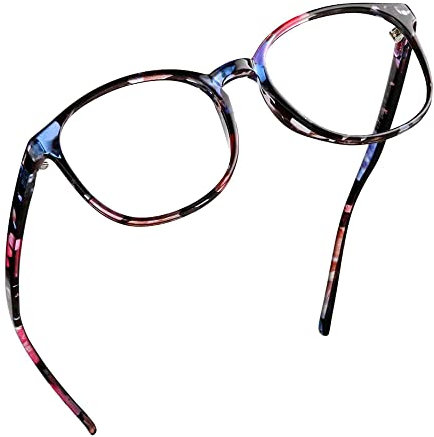 LifeArt Blue Light Blocking Brille, Anti Eyestrain, Computer Lesebrille, TV Brille für Frauen Männer(Blumen,1.00 Vergrößerung)
