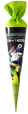 goldbuch 97585 Schultüte 70 cm Sound & Light Champion für Jungen und Mädchen, Zuckertüte mit Motiv, Lackkarton Fußball Geschenktüte mit Filzverschluss, zur Einschulung und Schulanfang, ca. 70x19 cm