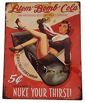LB H&F Blechschild Little Boy Retro Atombombe Blech Metallschild SEXY PIN UP - Werbeschild USA Blechschilder