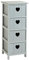Home Source Chest of Drawers, Wooden Storage Unit Bedroom Organiser Bedside, Love Heart Design, 4 Drawer, Grey
