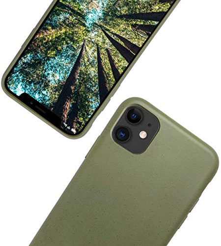 eplanita Eco Mobile Phone Case for iPhone 11, Plant Fibre, Drop Protection Cover, Durable and Sustainable (Khaki, for iPhone 11)