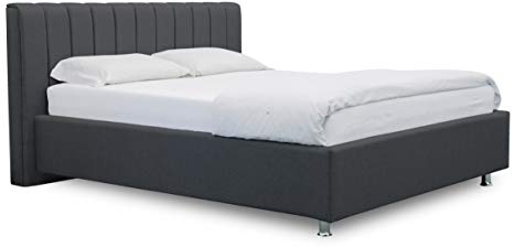 ES Design 08 Polsterbett Antony mit 5 Jahren Garantie, EIN hochwertiges Bett, Lattenrost und Stauraum (Dunkelgrau, 180 x 200 cm)