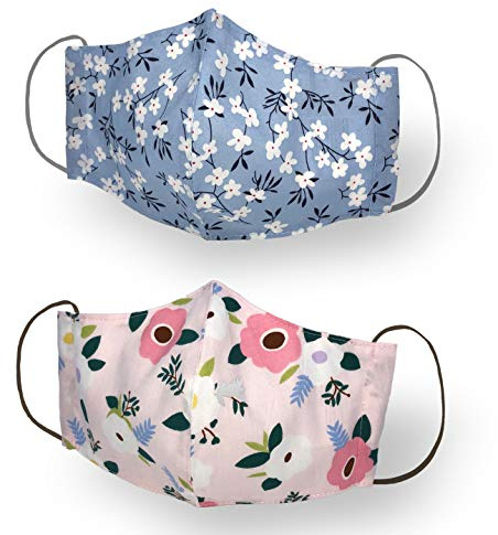Green Mask, set 2 pezzi, mascherina facciale, 100% cotone, lavabile, riutilizzabile, per adulto