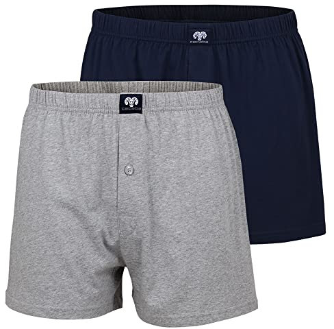 Ceceba Herren Boxershorts Shorts, 2er Pack, Grau (Grey 0811), Large (Herstellergröße: 6)