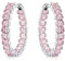 Orecchini a cerchio dichiarazione per donne con zirconi cubici simulati rosa tormalina taglio brillante principessa AAA CZ dentro e fuori, placcati in argento, diametro 1,25.