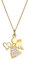 Damen Halskette mit Engel Herz Symbol Anhängern besetzt mit Zirkonia Kristalle Kette 925 Sterling Silber vergoldet, Goldene Kette mit Schutzengel für Frauen und Mädchen Länge 45cm