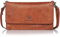 DONBOLSO® Venedig Handyumhängetasche I Damen-Geldbörse zum Umhängen aus Leder I Frauen-Portemonnaie mit 9 Kreditkartenfächern & Handyfach I RFID-Blocker & NFC-Schutz (glattes Nappa, Cognac)