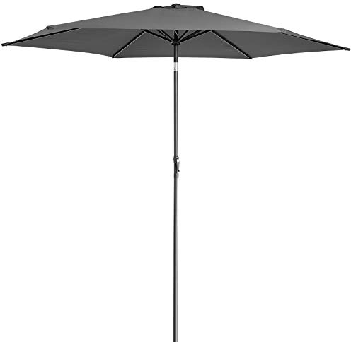 Kingsleeve® Sombrilla Ø300cm Aluminio Manivela Protección UV80+ Orientable Jardín Parasol Balcón Antracita