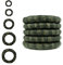 DekoPrinz Straw Wreaths with Fleece, Pack of 5, Diameter 33 cm, Thickness 6 cm, Decorative Wreath, Blank Wreath, Straw Ring