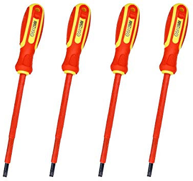 LEDLUX 4 Pezzi Cacciavite Isolato a Taglio, Lama Isolante Per Elettricista,Misura 5X125mm
