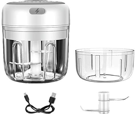 Food Chopper, Garlic Electric Chopper Vegetable Chopper Electric Onion Cutter Multi Chopper Minced Meat Machine With Blades, USB Rechargeable