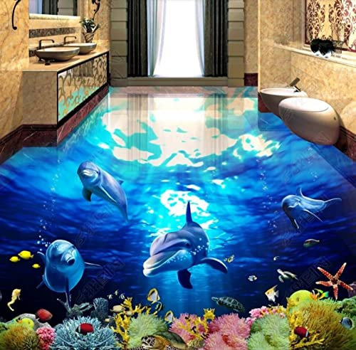 Pvc-Bodenbelag-Rolle Pvc-Selbstklebende 3D Bodenbelag Stein Ozean Wandbild Tapete Wohnzimmer Schlafzimmer Badezimmer Kinderzimmer 3D Boden Fototapete,200X140Cm Wohnzimmer 3D-Bodenwandbilder Selbstkl