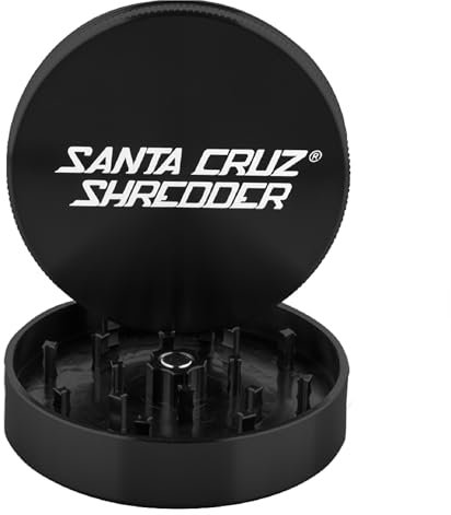 Santa Cruz Shredder Metal Herb Grinder Knurled Top for Stronger Grip 2-Piece 2.7 (Black)