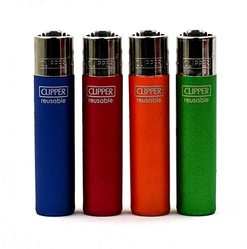 Lot de 4 Briquets Clipper – Metallic Fluo