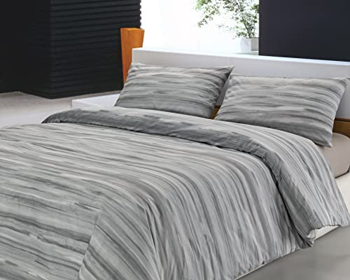 Dorian Home - Set Copripiumino Una Piazza e Mezza Cotone 100% Puro, Morbido, Certificato con 1 Sacco Copri Piumino 200x210 + 1 Federa Cuscino Letto 50x80 Patella 18 cm, Parure Copripiumino 4 Stagioni