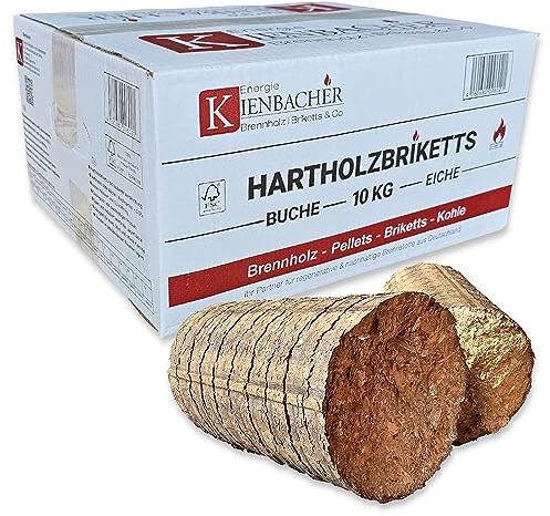 100kg Nestro Hartholzbriketts im 10kg Karton FSC Zertifiziert Gluthalter Kamin Ofen Brenn Holz Heiz Grill Smoker Kohle | Energie Kienbacher