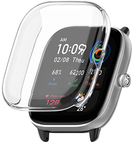 FTRONGRT Funda para Amazfit GTS 4 Mini, Revestimiento de TPU Suave, Todo Incluido, Resistente a Los Golpes, Funda para Amazfit GTS 4 Mini Smartwatch.Transparente
