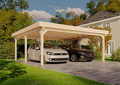 Alpholz Double carport Olaf en Bois de la Marque Alpholz | abri de Voiture | abri pour Voiture | Rectangle, carports, Toit Plat