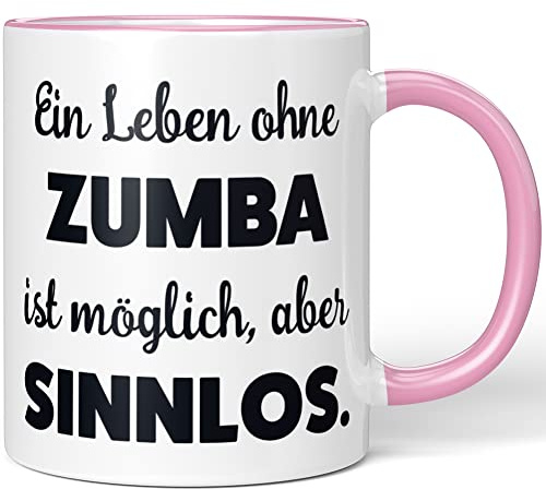 JUNIWORDS Tasse, Ein Leben ohne Zumba ist möglich, aber sinnlos, Rosa (1009687)